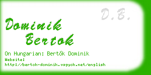 dominik bertok business card